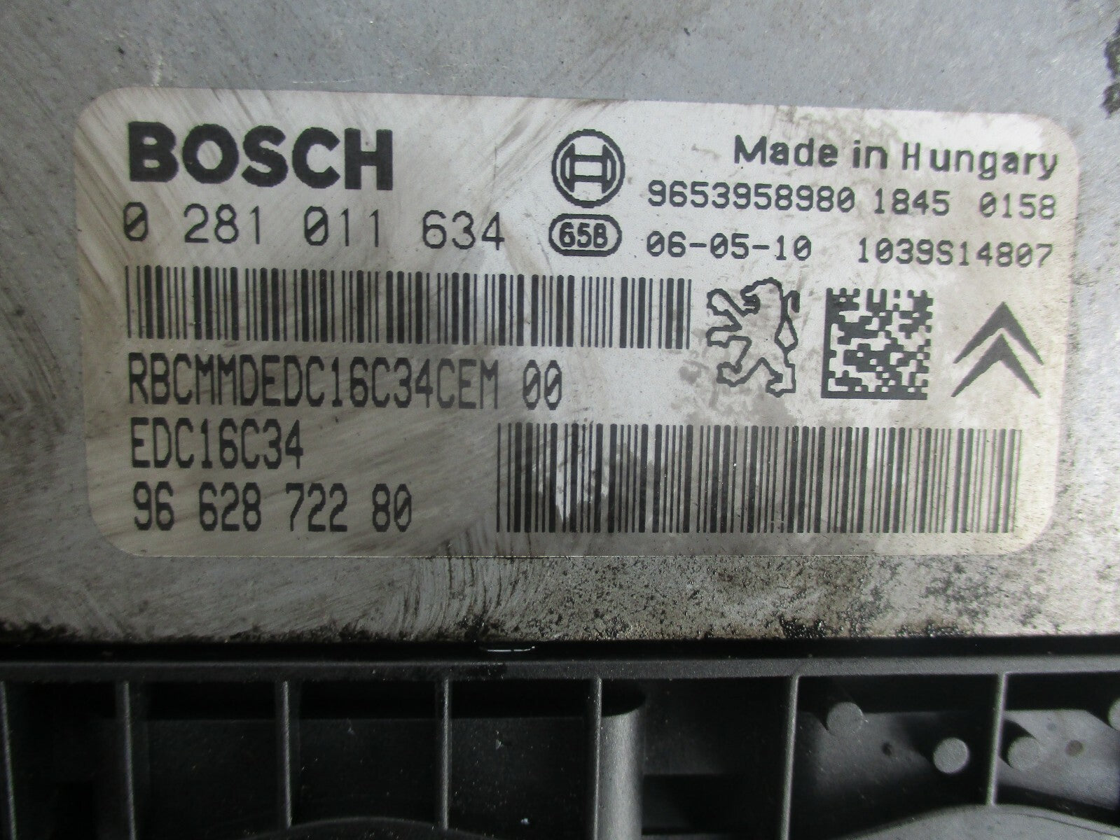 PEUGEOT 307 1.6 HDI DIESEL ENGINE CONTROL UNIT ECU MODULE 9662872280