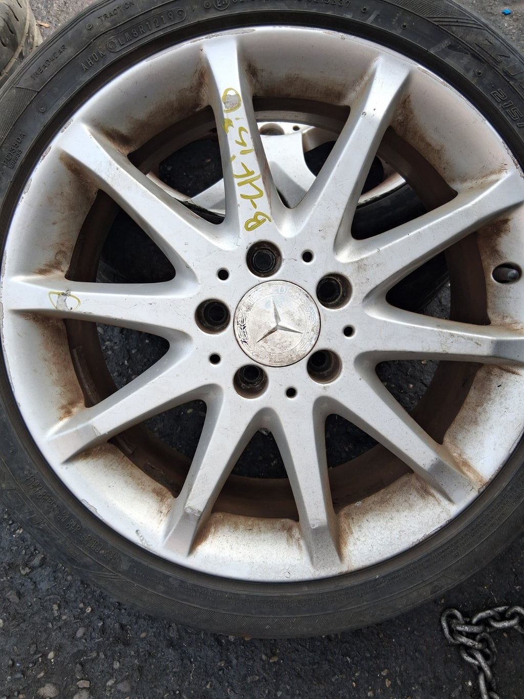 2008 MERCEDES B CLASS W245 17 INCH ALLOY WHEEL WITH TYRE 215/45R17