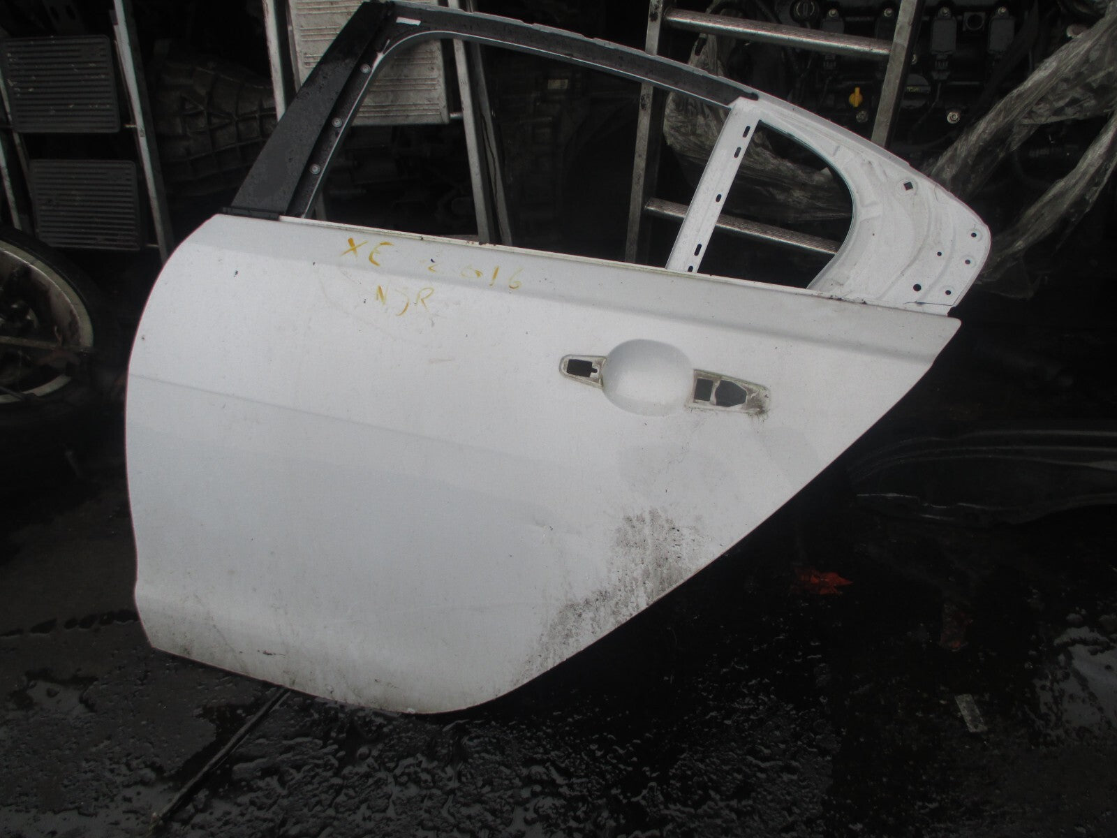 2015 JAGUAR XE R-SPORT NSR PASSENGER SIDE REAR BARE DOOR GLACIER WHITE