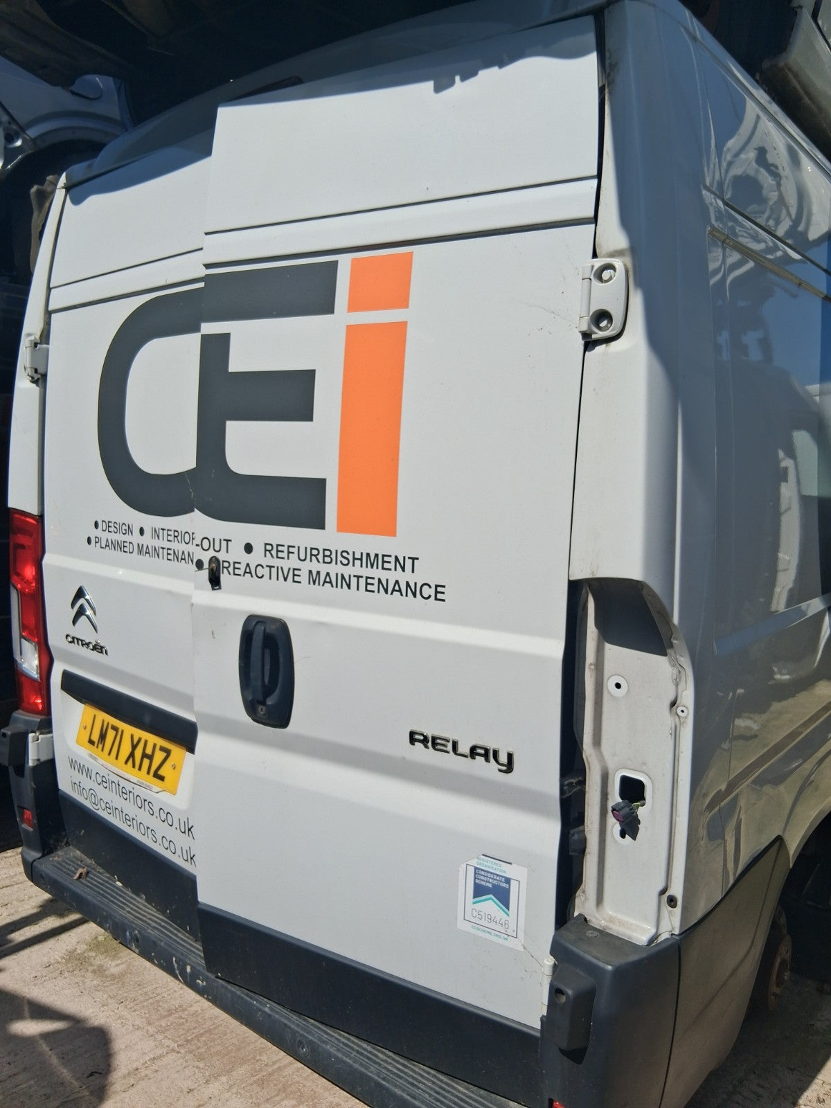 2021 CITROEN RELAY MK3 OSR DRIVER SIDE REAR COMPLETE DOOR WHITE