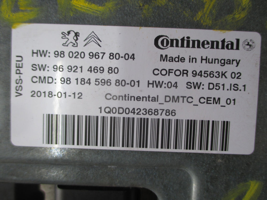 VAUXHALL GRANDLAND X 2018 START SHOP ECU CONTROL MODULE UNIT 9692146980