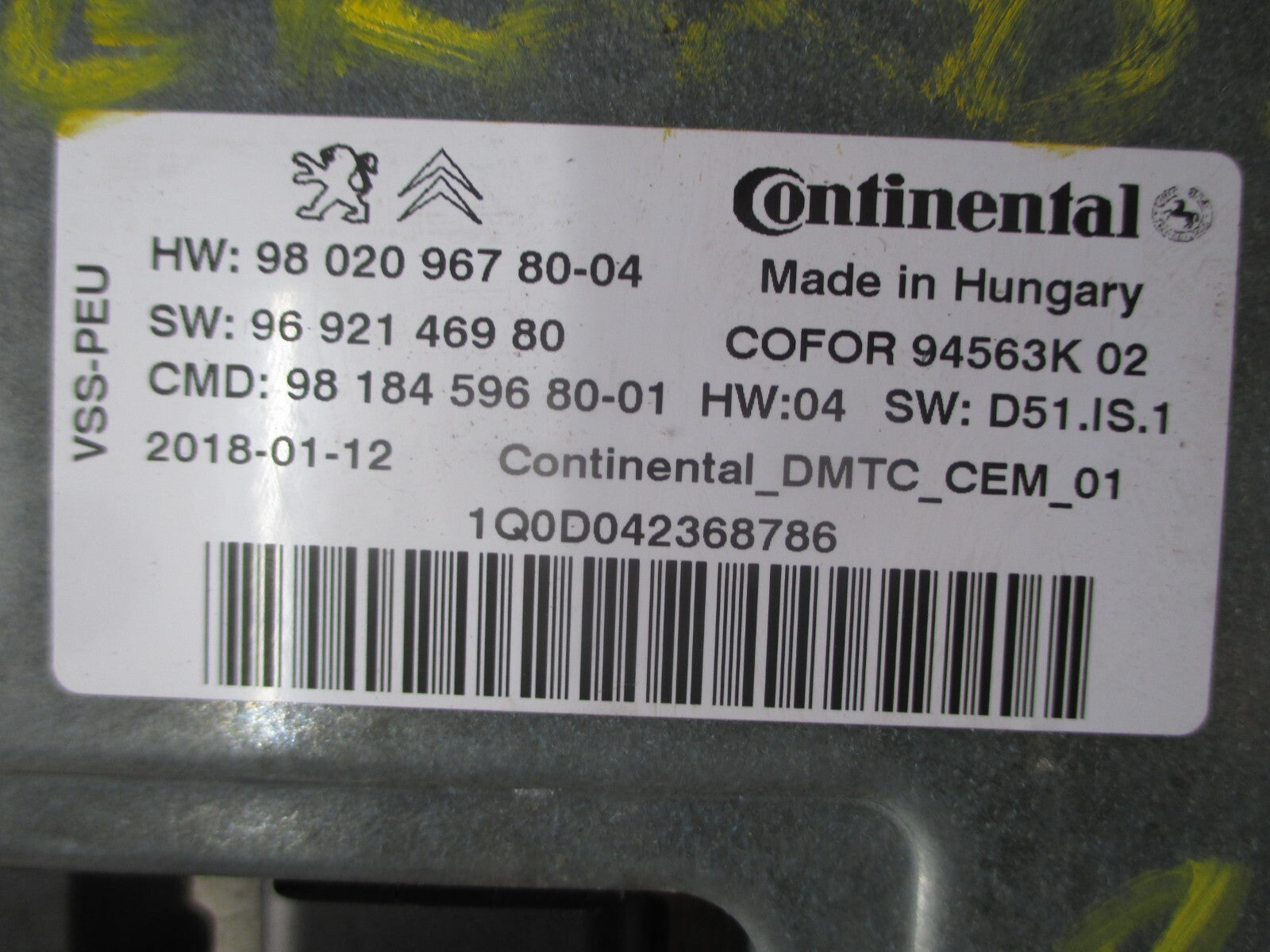 VAUXHALL GRANDLAND X 2018 START SHOP ECU CONTROL MODULE UNIT 9692146980