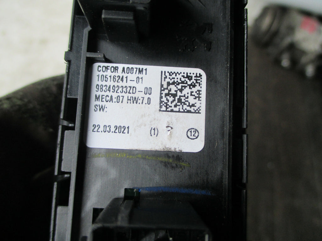 PEUGEOT 2021 OSF DRIVER SIDE FRONT WINDOW MIRROR CONTROL SWITCH 98349233ZD