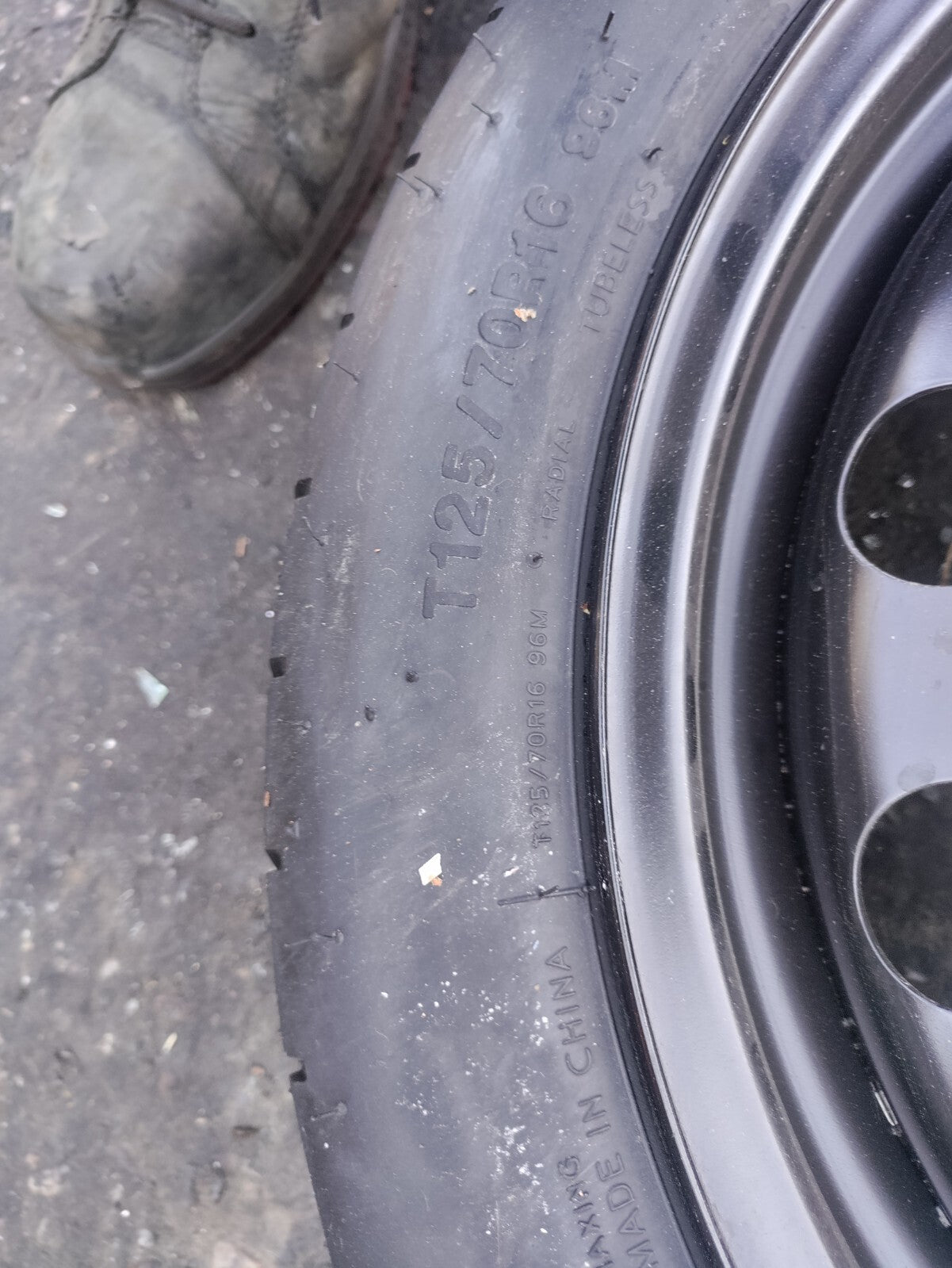 2015 VOLKSWAGEN GOLF MK7 SPACESAVER WHEEL WITH TYRE T125/70R16