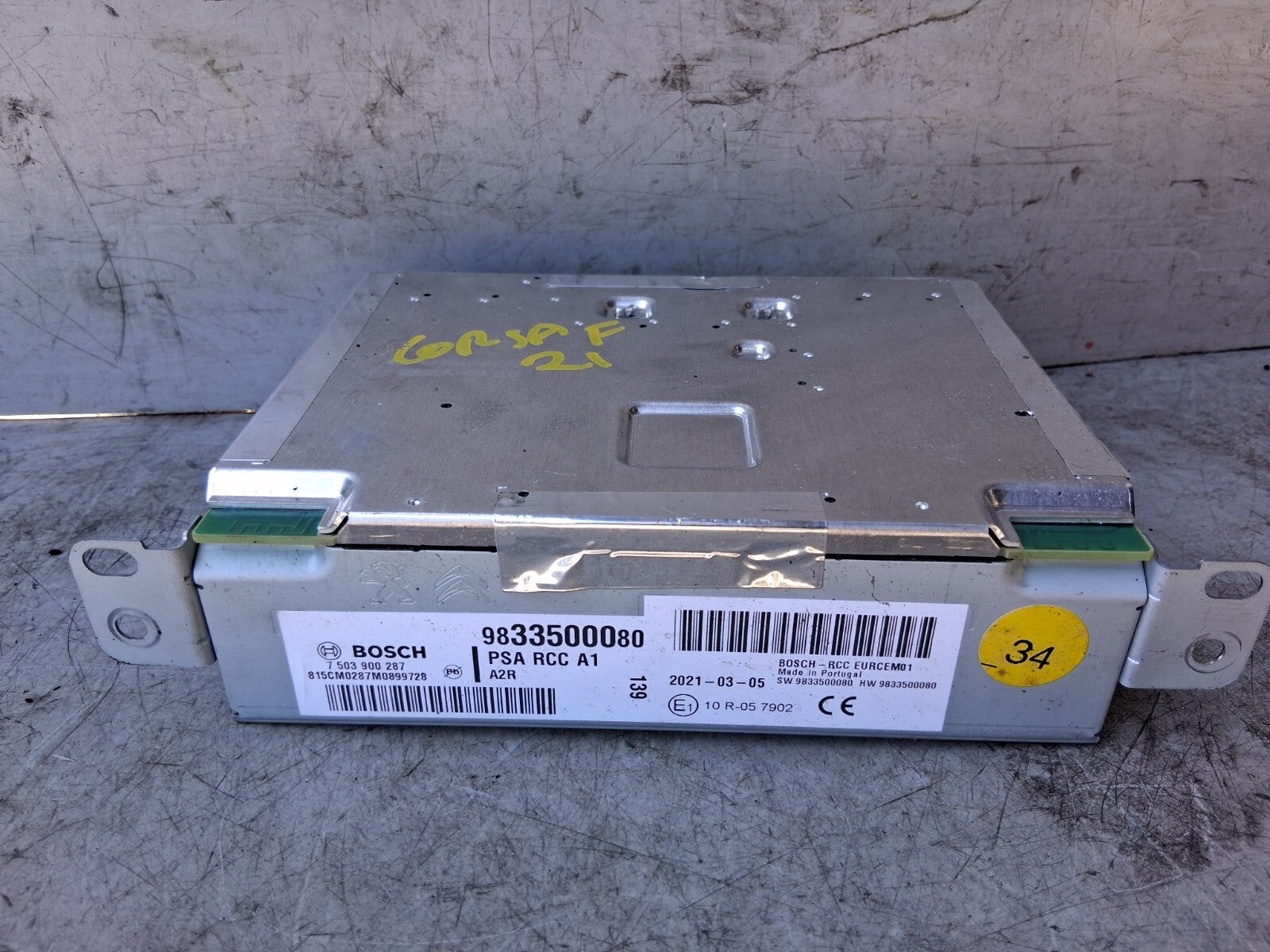 VAUXHALL CORSA F 2021 CD PLAYER RADIO STEREO HEAD UNIT 9833500080