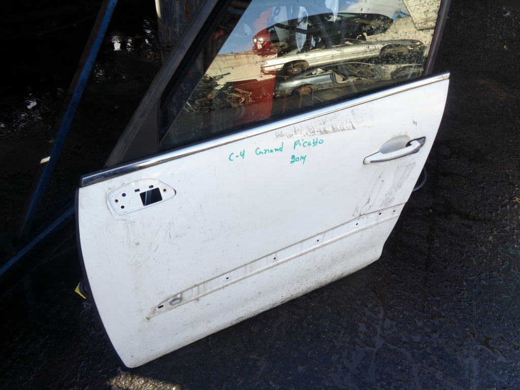 CITROEN C4 GRAND PICASSO 2014 NSF PASSENGER FRONT COMPLETE DOOR WHITE