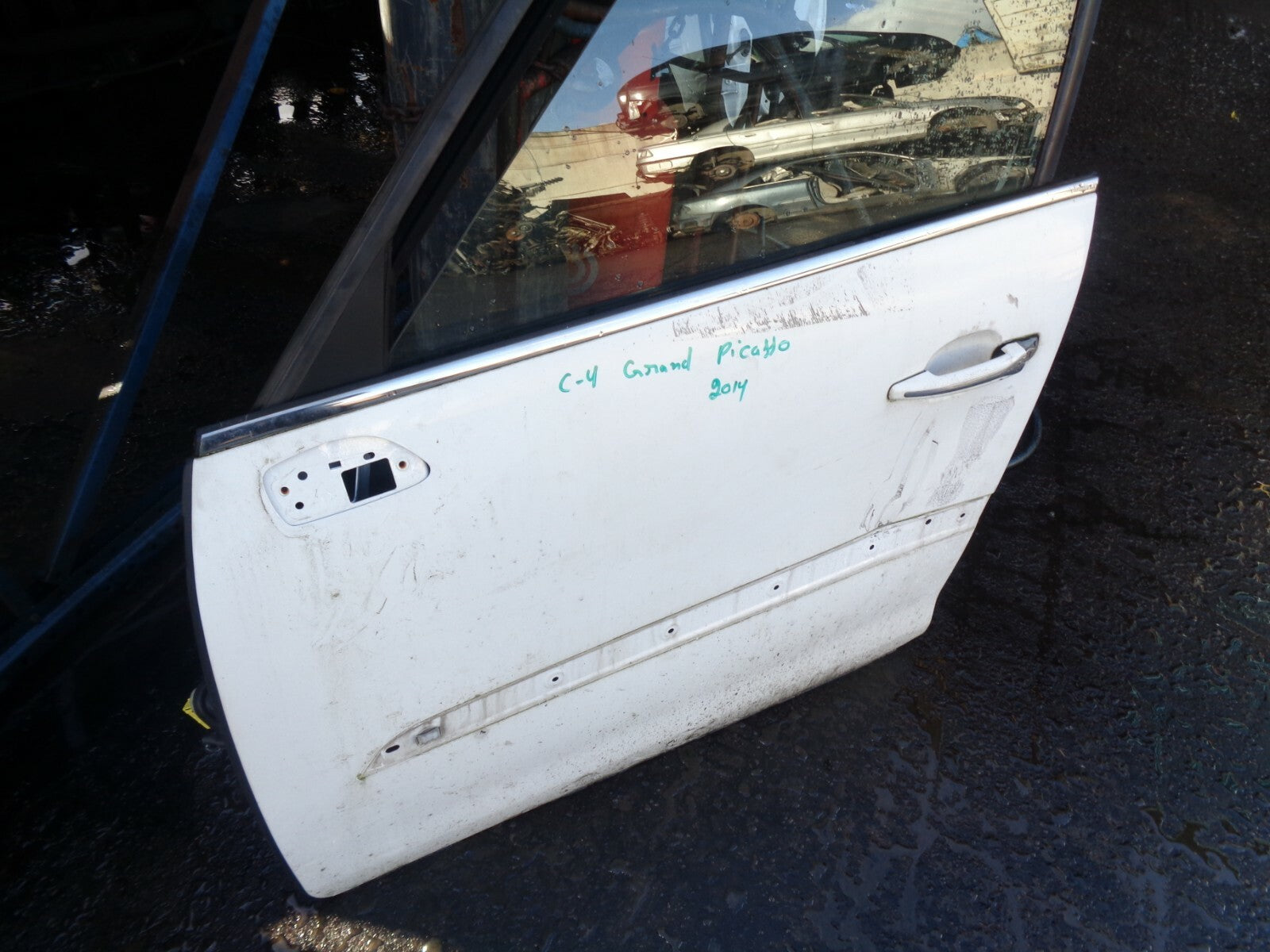 CITROEN C4 GRAND PICASSO 2014 NSF PASSENGER FRONT COMPLETE DOOR WHITE