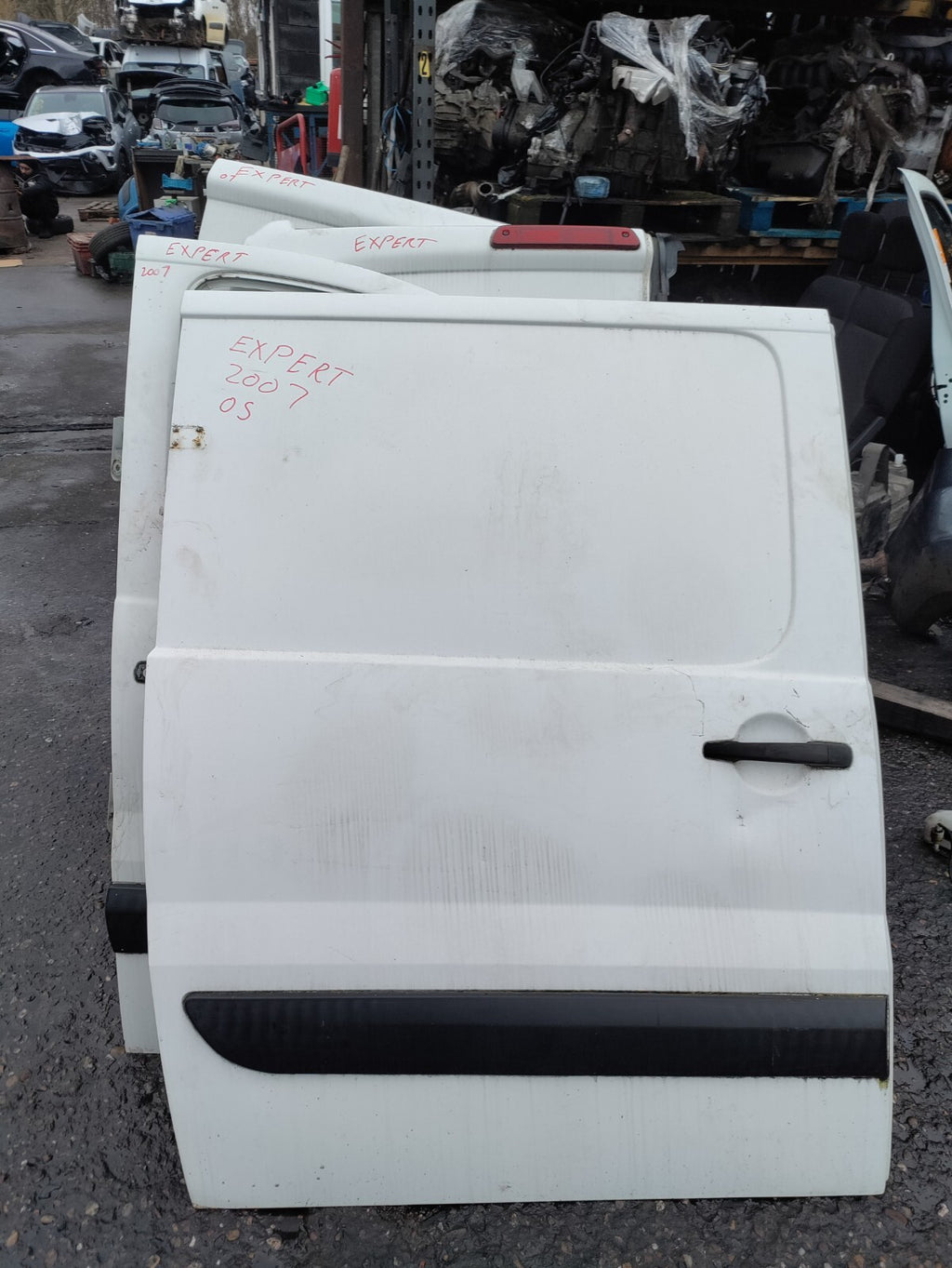 2007 PEUGEOT EXPERT MK2 OSR DRIVER SIDE REAR SLIDING COMPLETE DOOR WHITE
