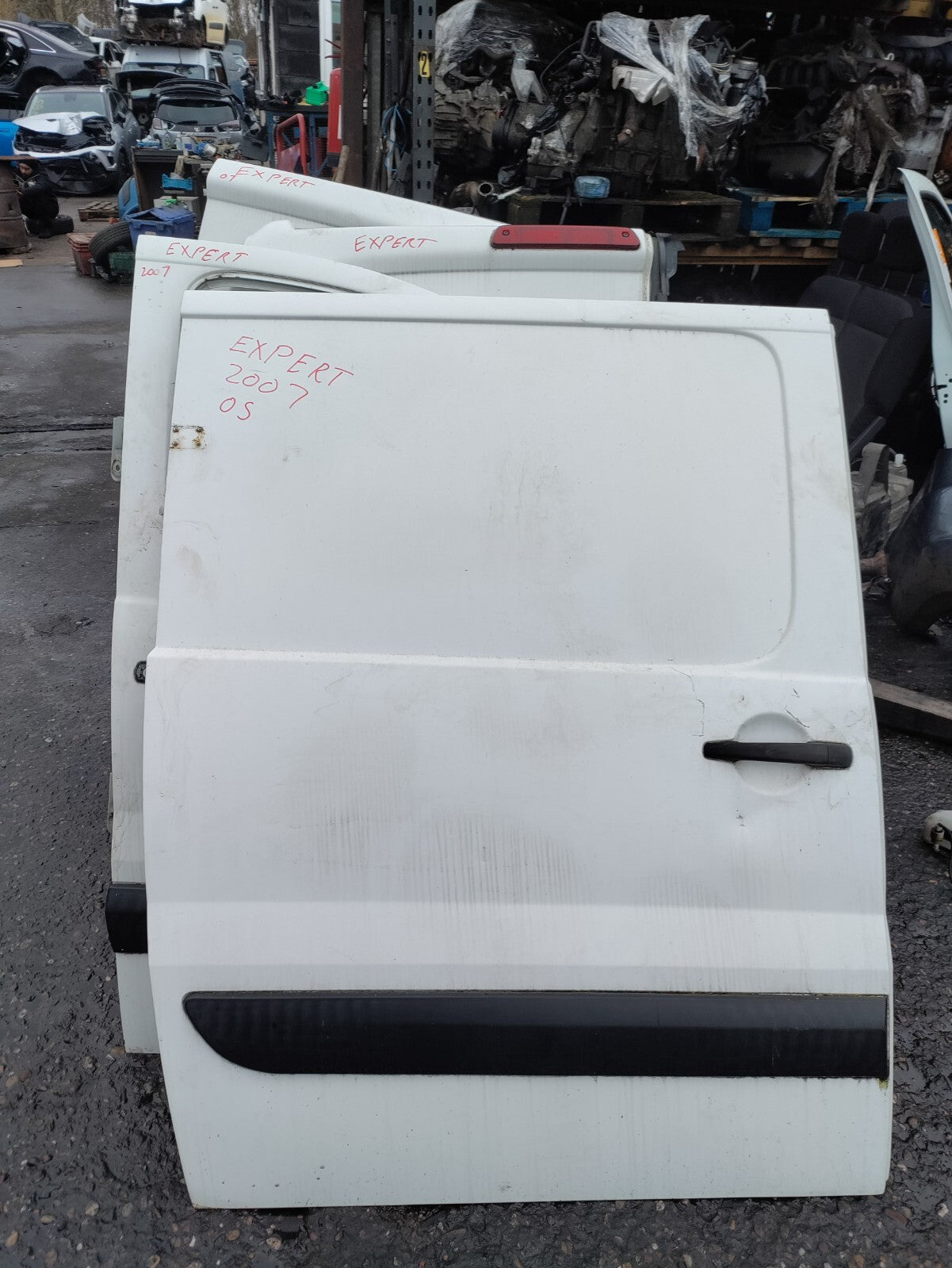 2007 PEUGEOT EXPERT MK2 OSR DRIVER SIDE REAR SLIDING COMPLETE DOOR WHITE