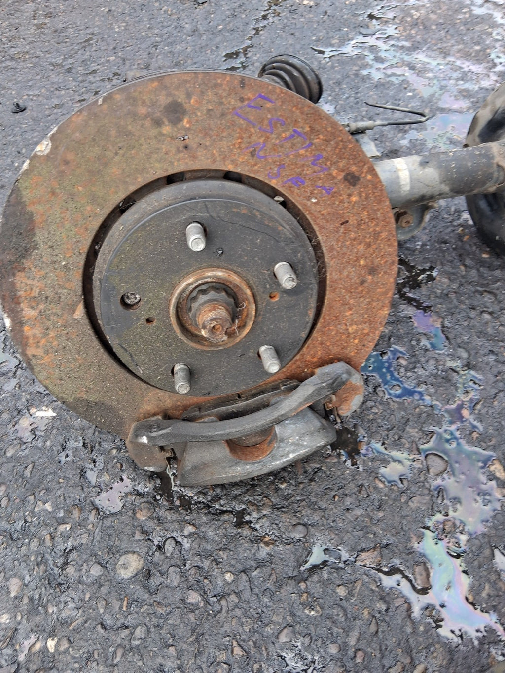 2013 TOYOTA ESTIMA MK3 HYBRID NSF PASSENGER SIDE FRONT LEFT HUB CALIPER SHOCK