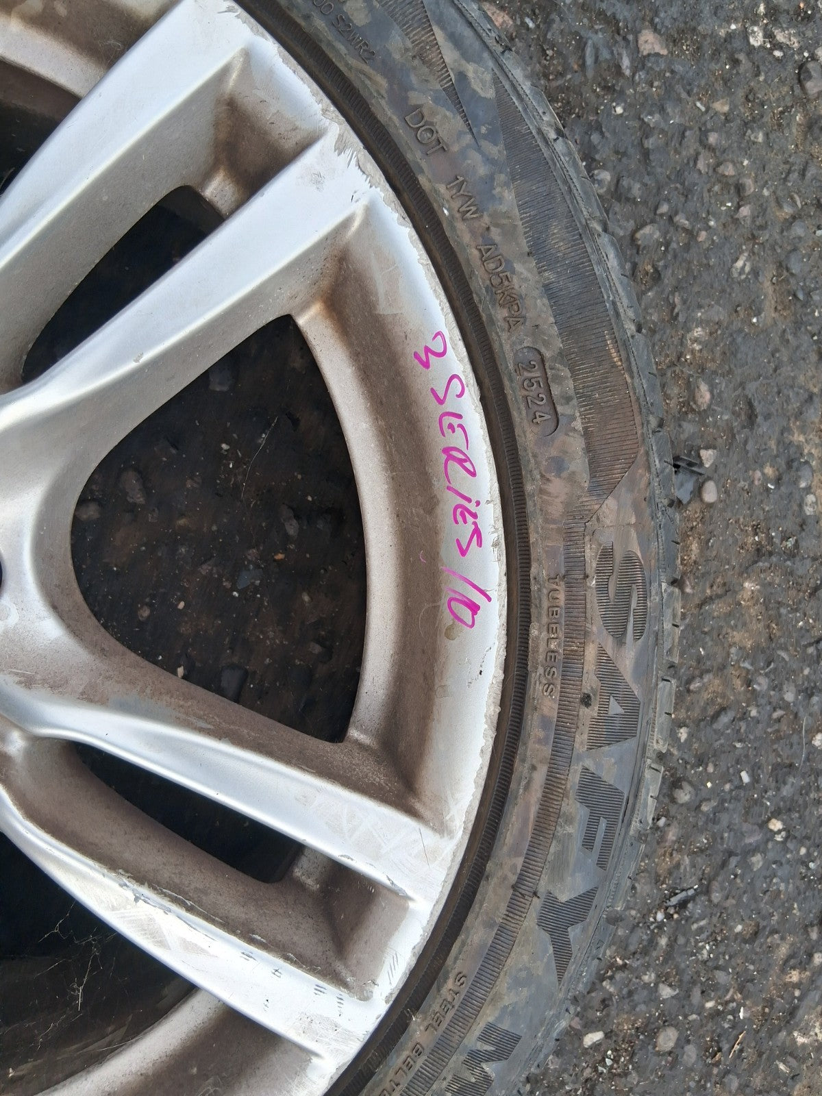 2010 BMW 3 SERIES E90 18 INCH SINGLE ALLOY WHEEL WITH TYRE 225/45ZR18