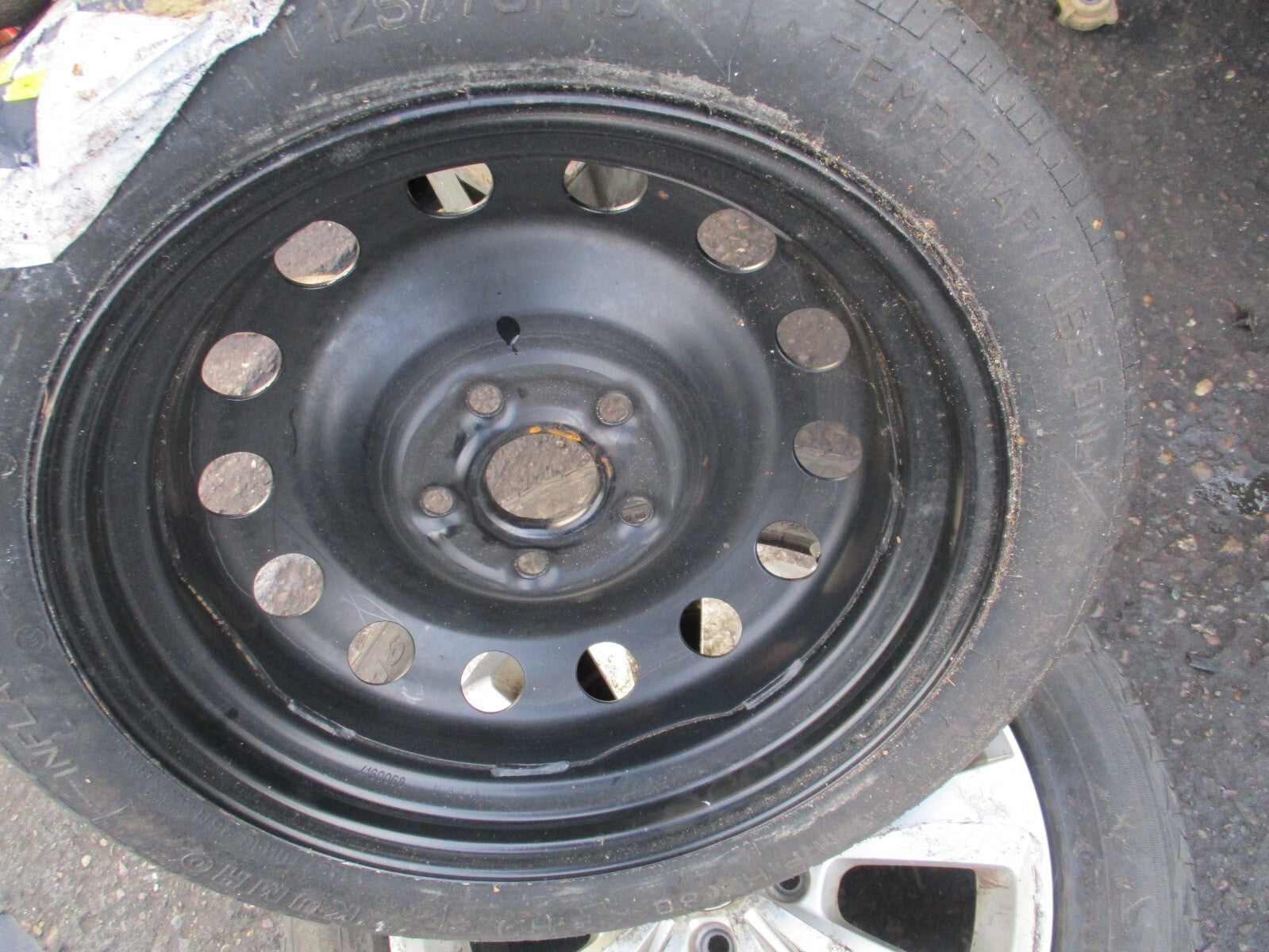 2012 VW VOLKSWAGEN GOLF MK7 SPACESAVER WHEEL WITH TYRE T125/70R16