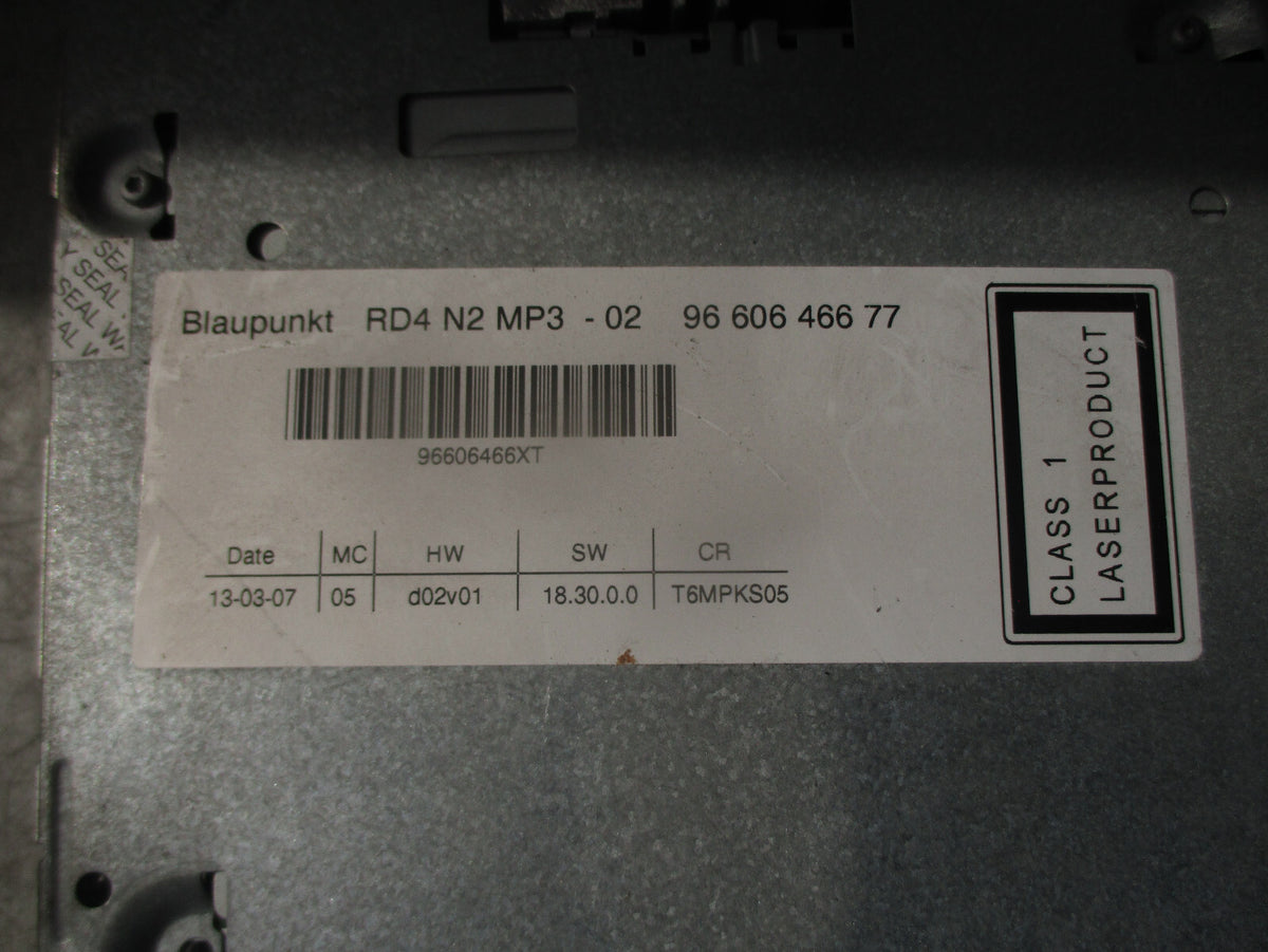 2007 CITROEN C8 MK1 RADIO CD PLAYER STEREO CONTROL HEAD UNIT 9660646677