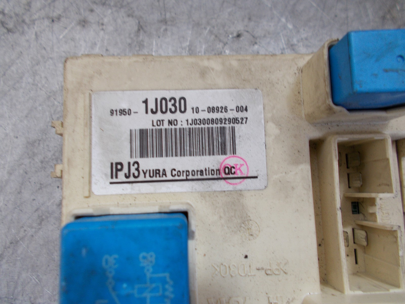 HYUNDAI 2008 i20 FUSE BOX RELAY 919501J030