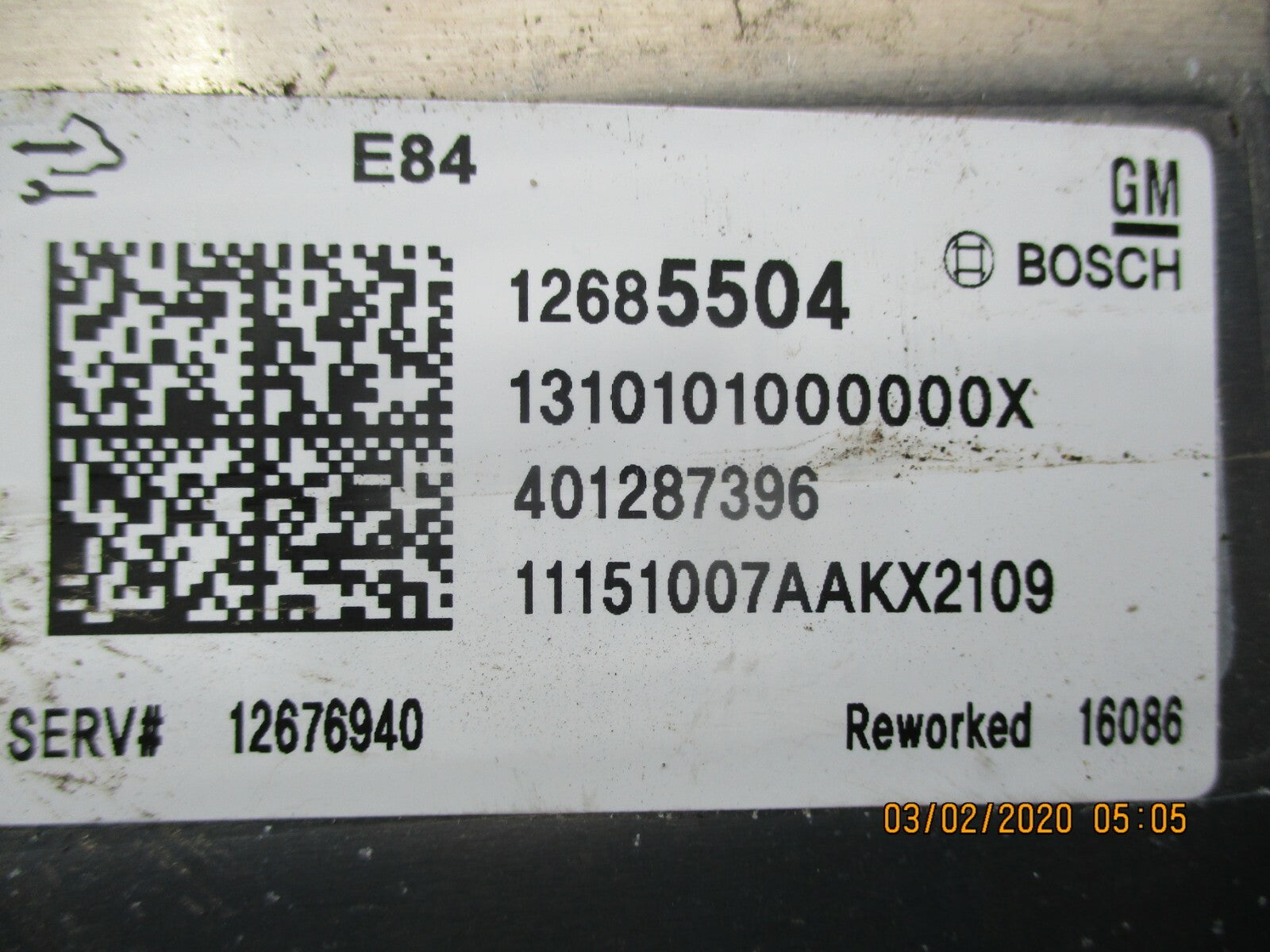 VAUXHALL VIVA SE 1.0 PETROL 75HP 2017 ECU ENGINE CONTROL UNIT MODULE 12685504