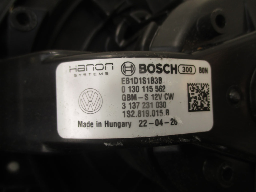 2022 VOLKSWAGEN UP HEATER BLOWER MOTOR FAN 1S2819015B