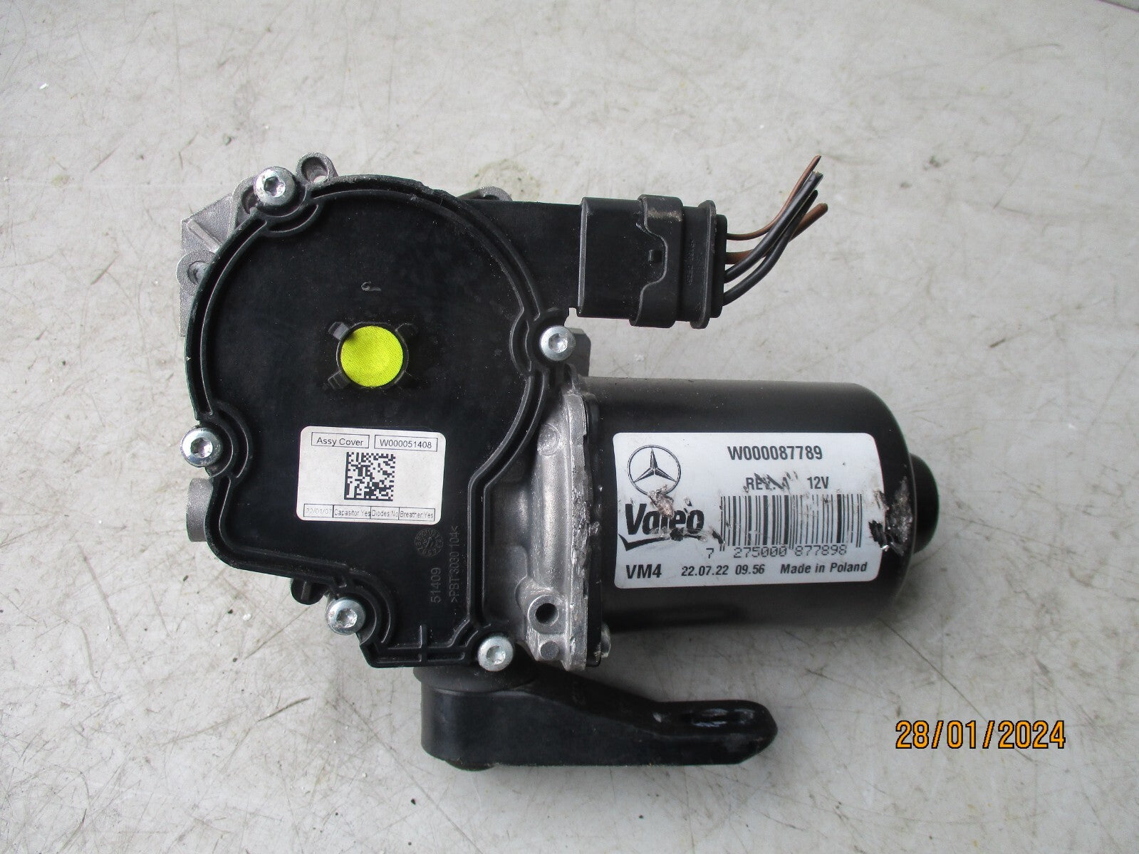 MERCEDES BENZ SPRINTER W907 2023 FRONT WIND SCREEN WIPER MOTOR W000087789