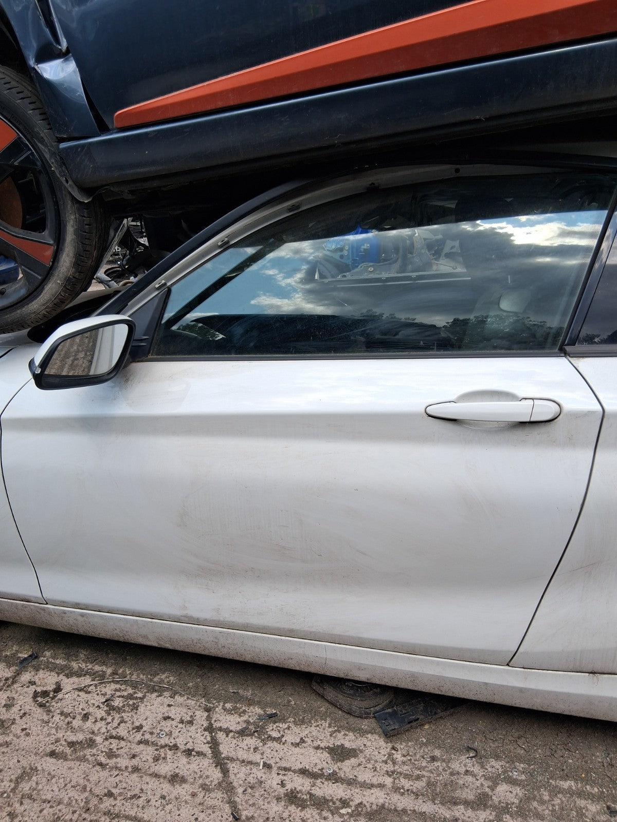 2014 BMW 1 SERIES F20 3 DOOR NSF PASSENGER SIDE FRONT LEFT SIDE BARE DOOR WHITE