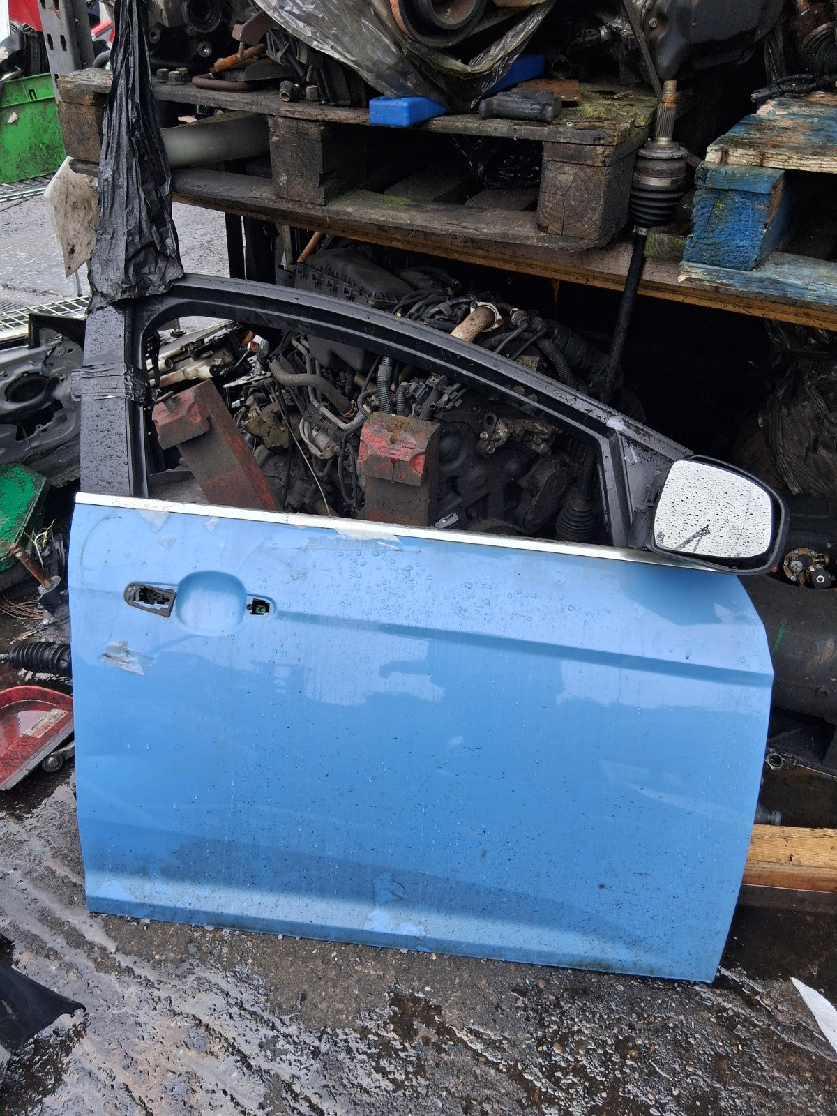 2017 FORD FOCUS MK3 HATCHBACK OSF DRIVER SIDE FRONT RIGHT BARE DOOR BLUE