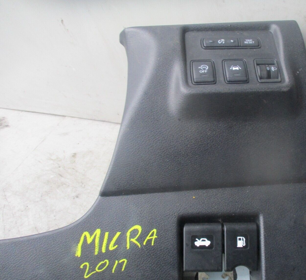 2017 NISSAN MICRA K14 MK5 DRIVER SIDE LOWER DASHBOARD SWITCHES & TRIM 681065FF