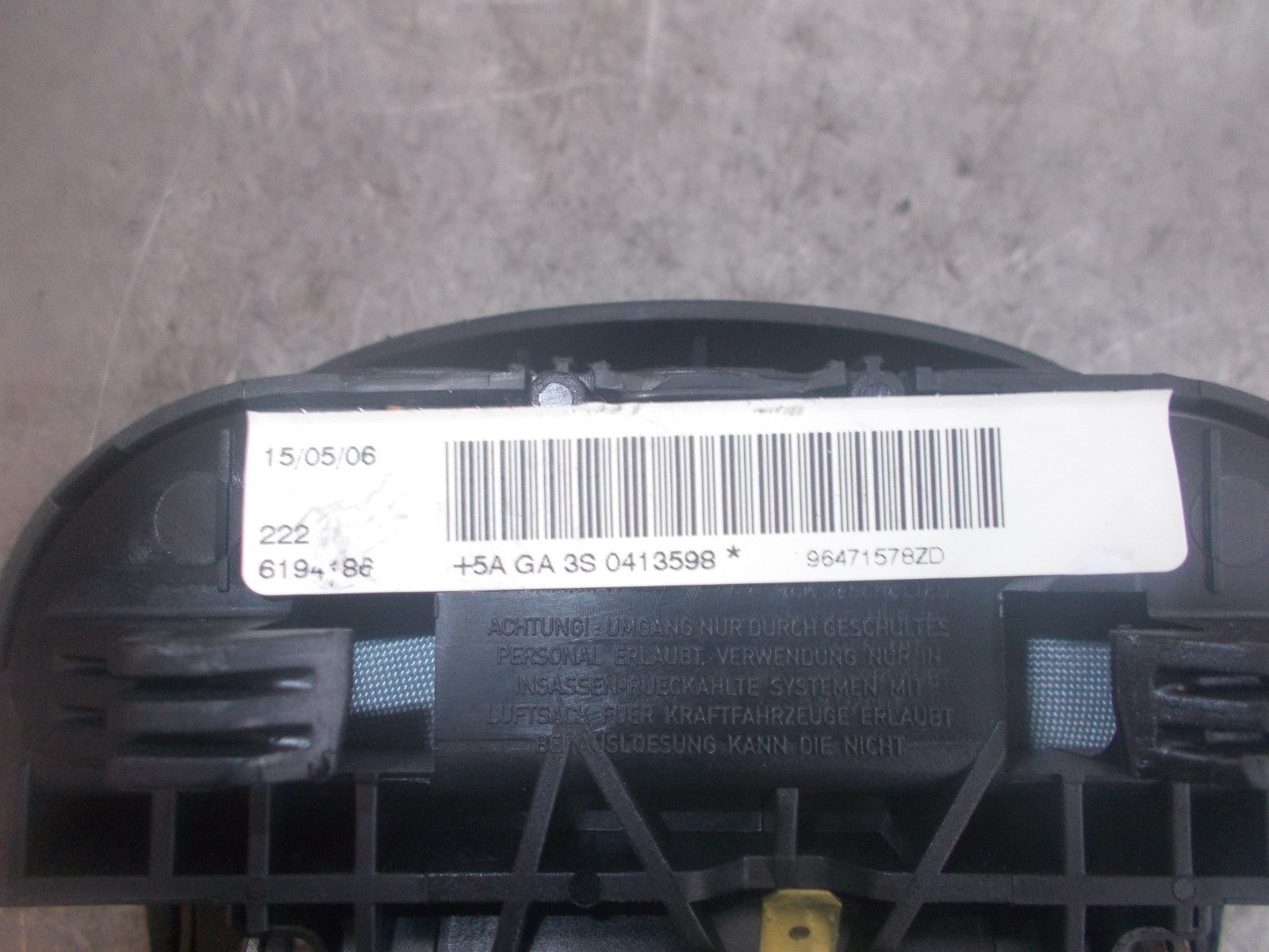CITROEN C4 MK1 STEERING WHEEL AIRBAG 96471578ZD