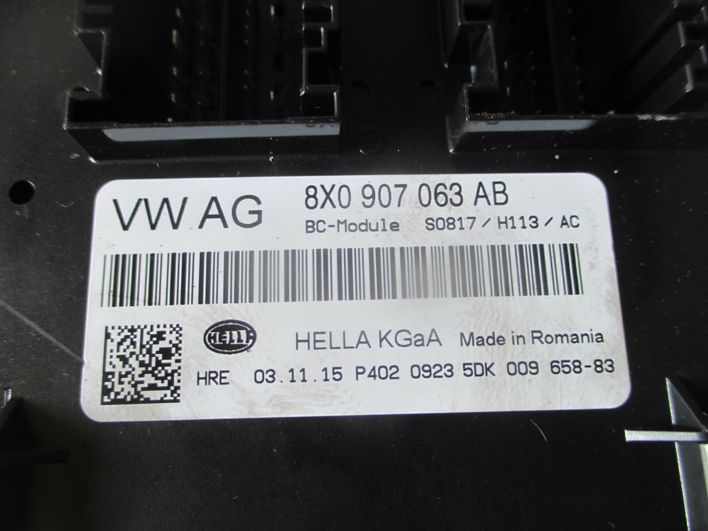 AUDI A1 2015 8X BODY CONTROL MODULE 8X0907063