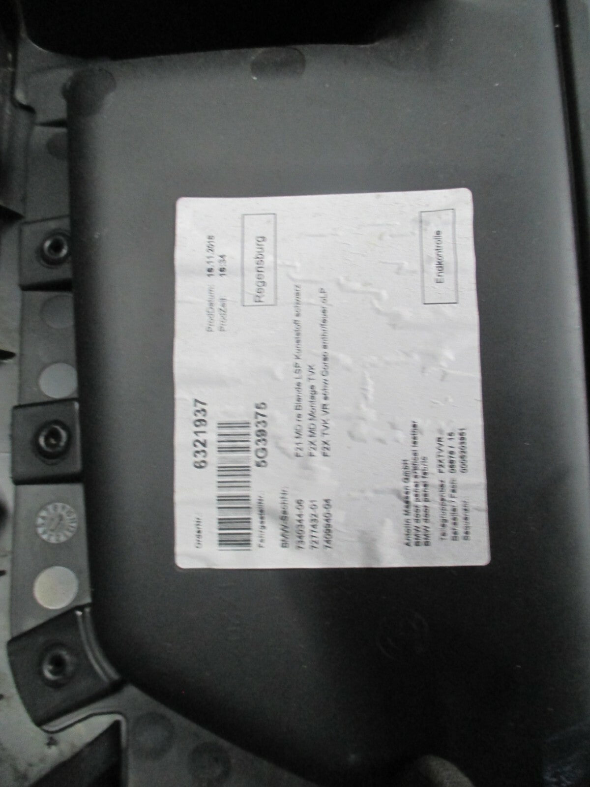 BMW 1 SERIES F20 2018 OSR REAR DRIVER SIDE