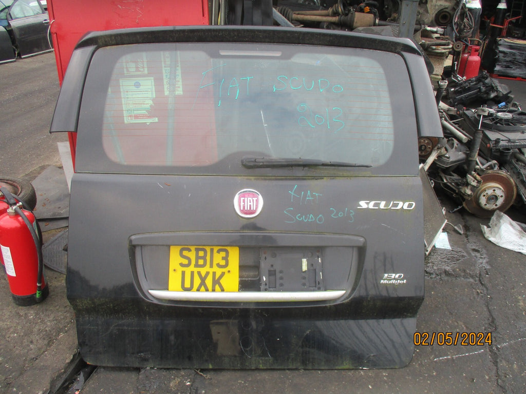 FIAT SCUDO 2013 MK2 REAR COMPLETE TAILGATE BOOTLID BLACK
