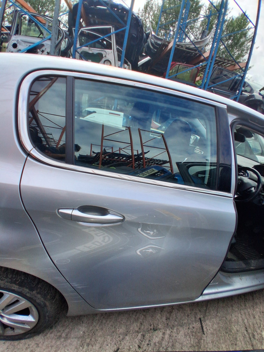 2014 PEUGEOT 308 MK2 HATCH OSR DRIVER SIDE REAR BARE DOOR GRIS ALUMINIUM EZR