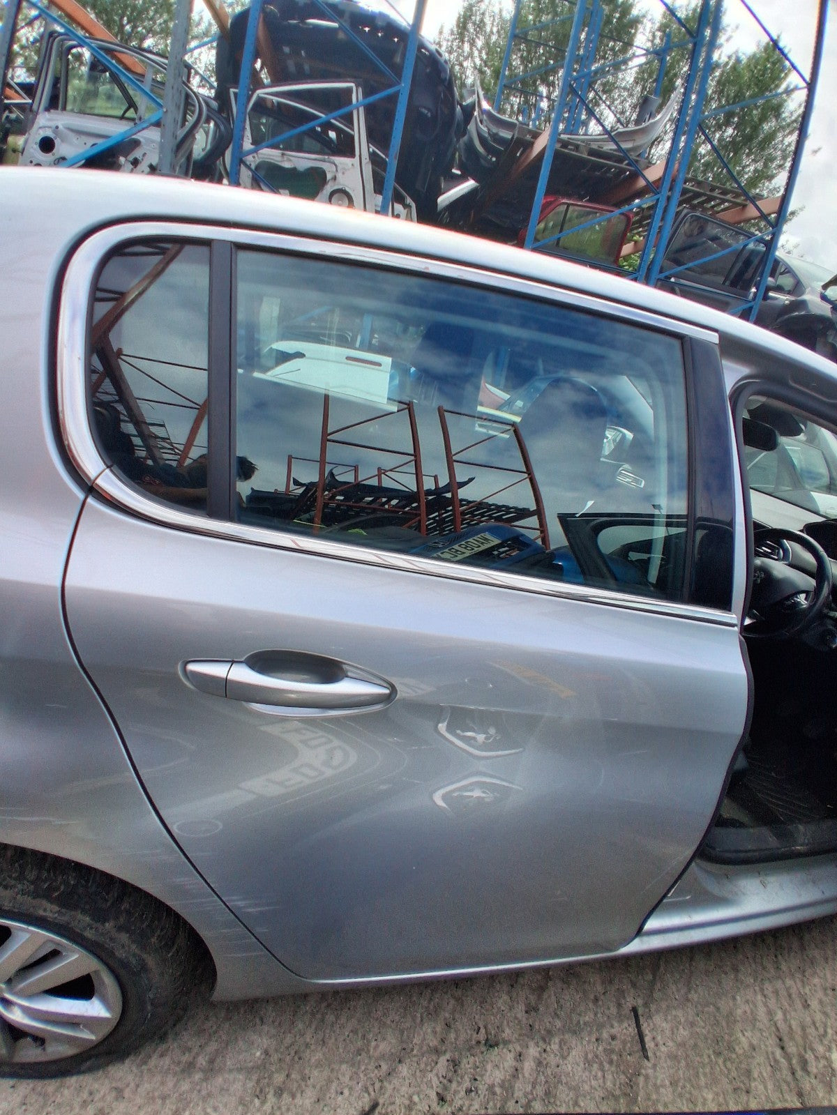 2014 PEUGEOT 308 MK2 HATCH OSR DRIVER SIDE REAR BARE DOOR GRIS ALUMINIUM EZR