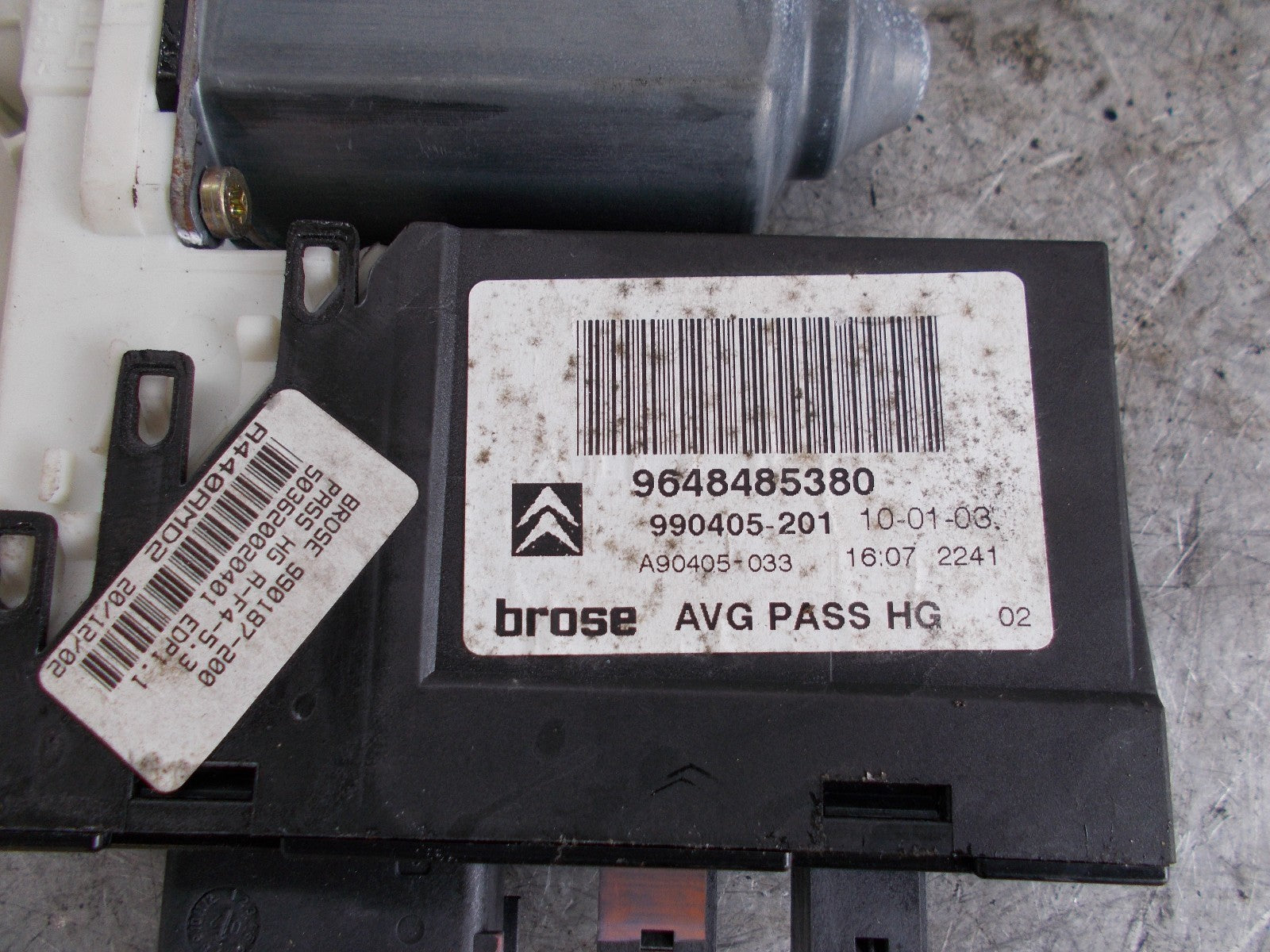 CITROEN C5 2005 NSF FRONT PASSENGER SIDE WINDOW MOTOR 9648485380