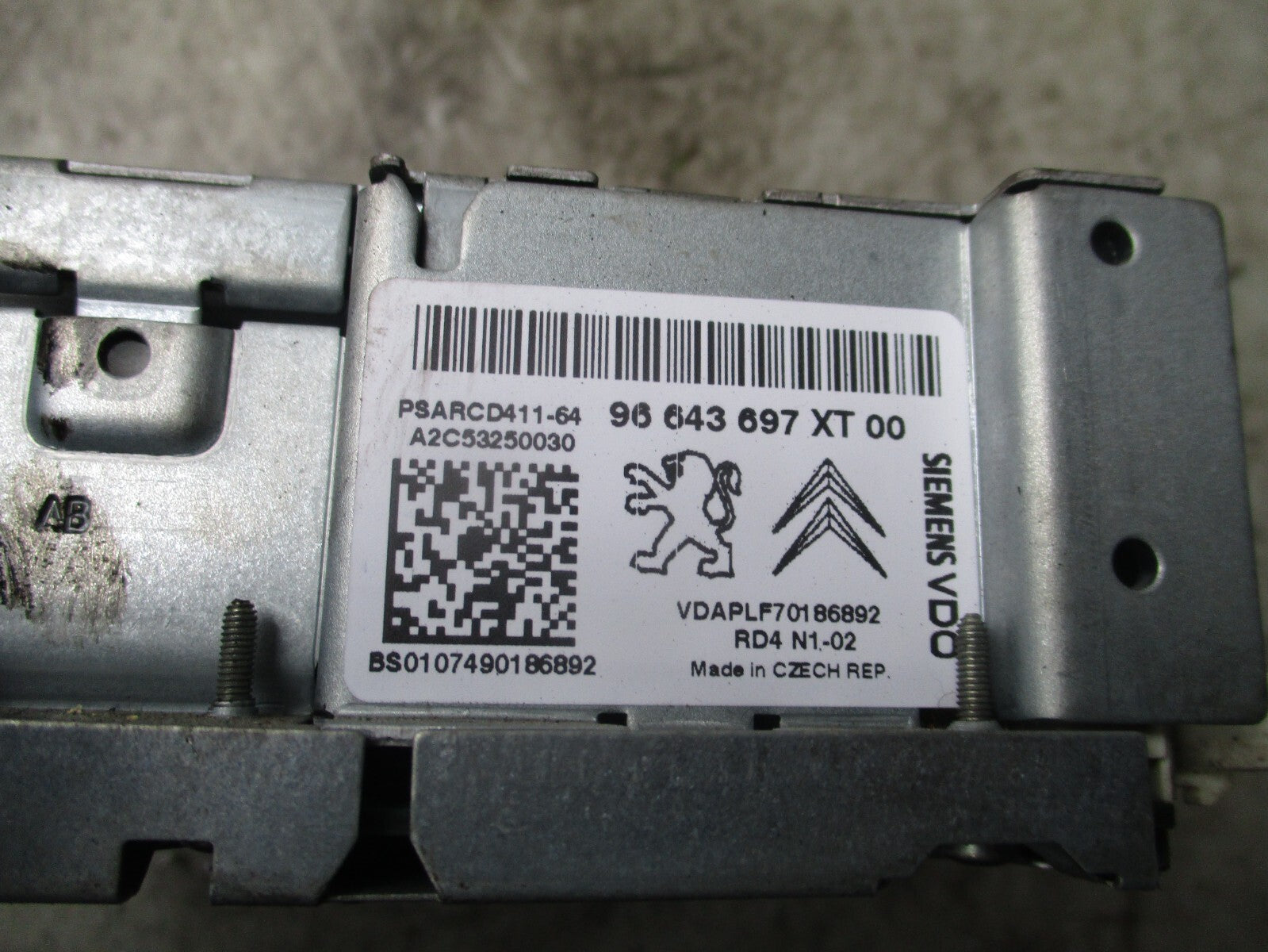 2007 PEUGEOT EXPERT MK2 CD RADIO MEDIA PLAYER UNIT 96643697XT