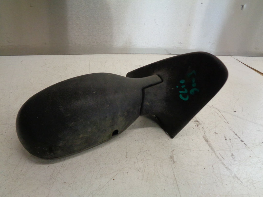 RENAULT CLIO MK2 2003 OS DRIVER SIDE MANUAL DOOR WING MIRROR BLACK PLASTIC