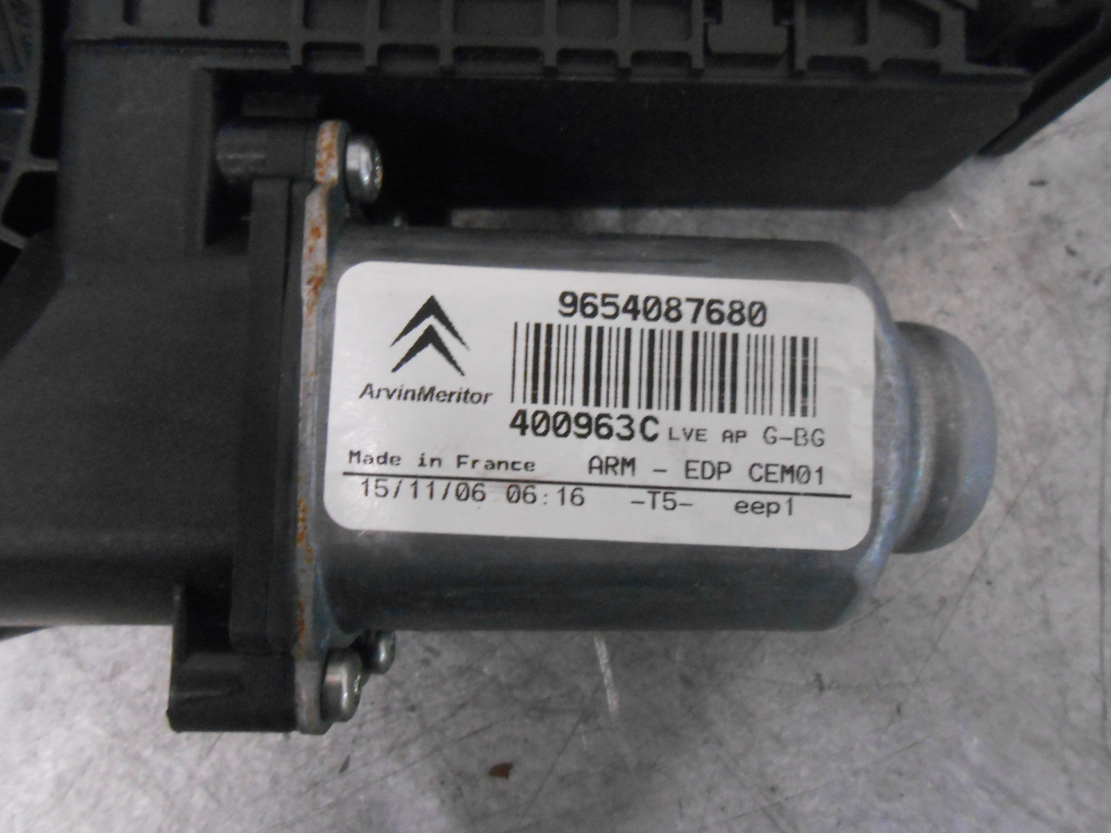 CITROEN C4 PICASSO MK1 2007 NSF PASSENGER FRONT WINDOW MOTOR 9654087680 400963C