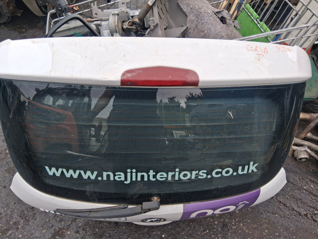 2009 VAUXHALL CORSA D REAR BOOTLID TAILGATE COMPLETE WHITE