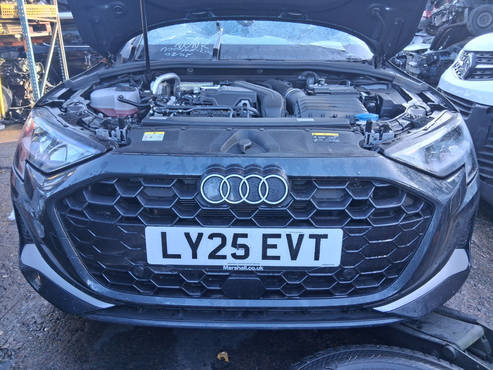 2025 AUDI A3 8Y HATCHBACK FACELIFT COMPLETE FRONT BUMPER WITH GRILL GREY LX7L