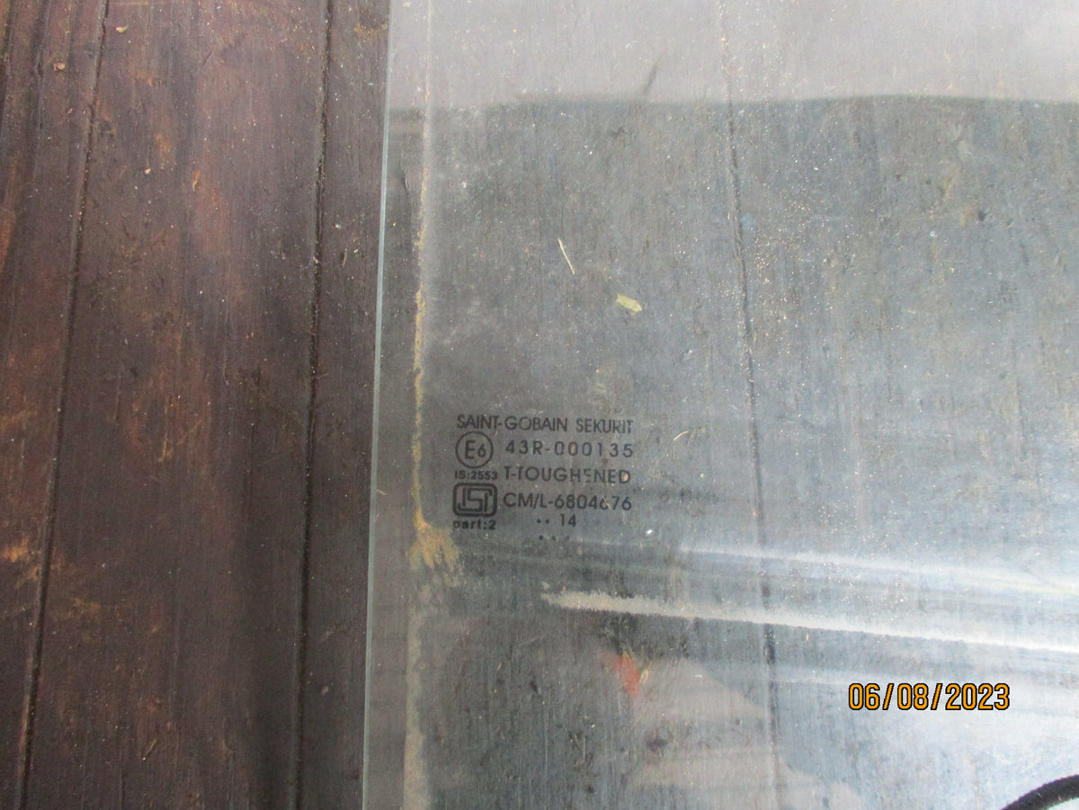 NISSAN MICRA 2013 OSR DRIVER SIDE REAR WINDOW GLASS