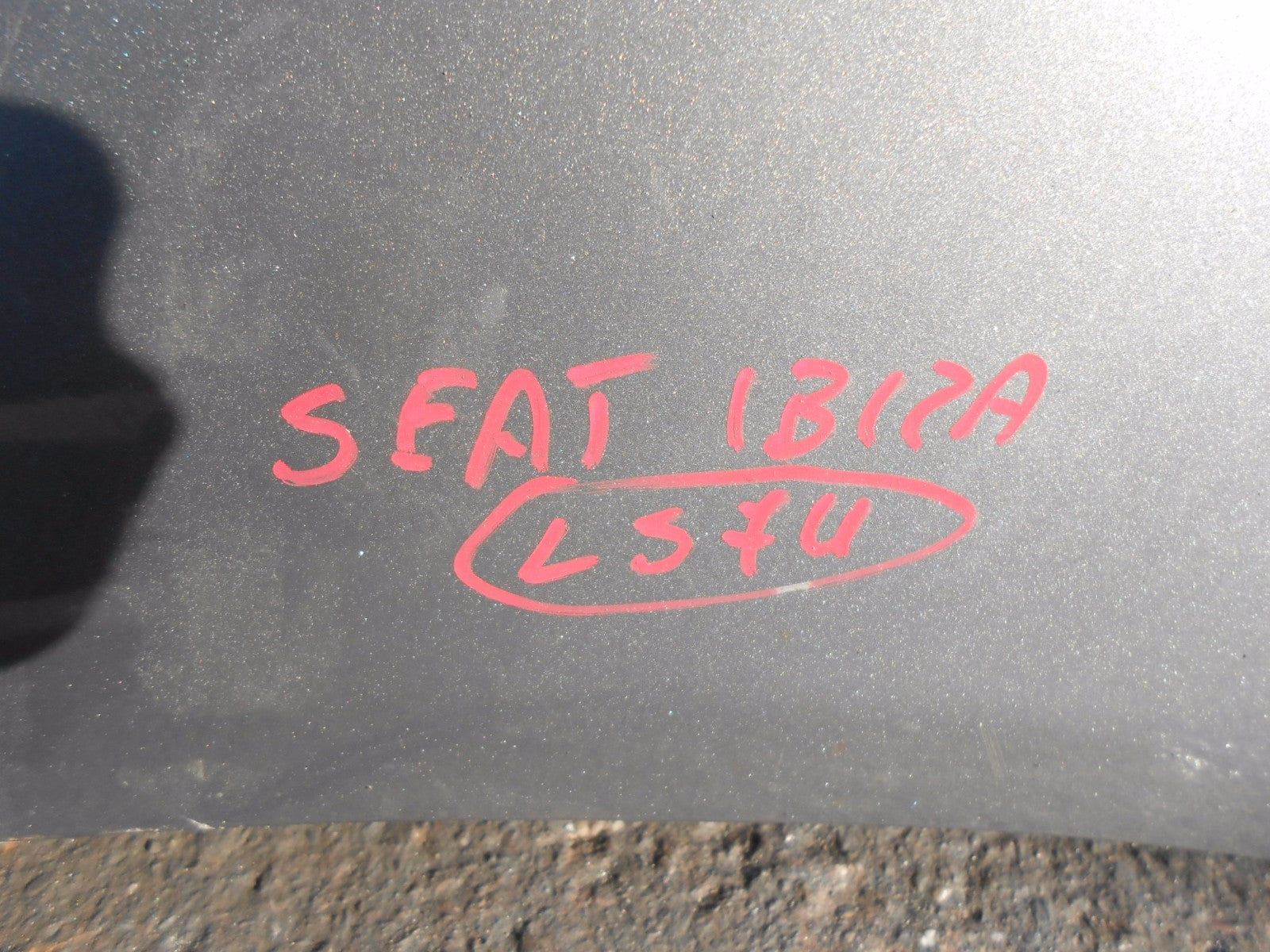 SEAT IBIZA 6L (MK4) 2002 - 2008 REAR BACK PLASTIC BUMPER LS7U GRIS SOMBRA GREY