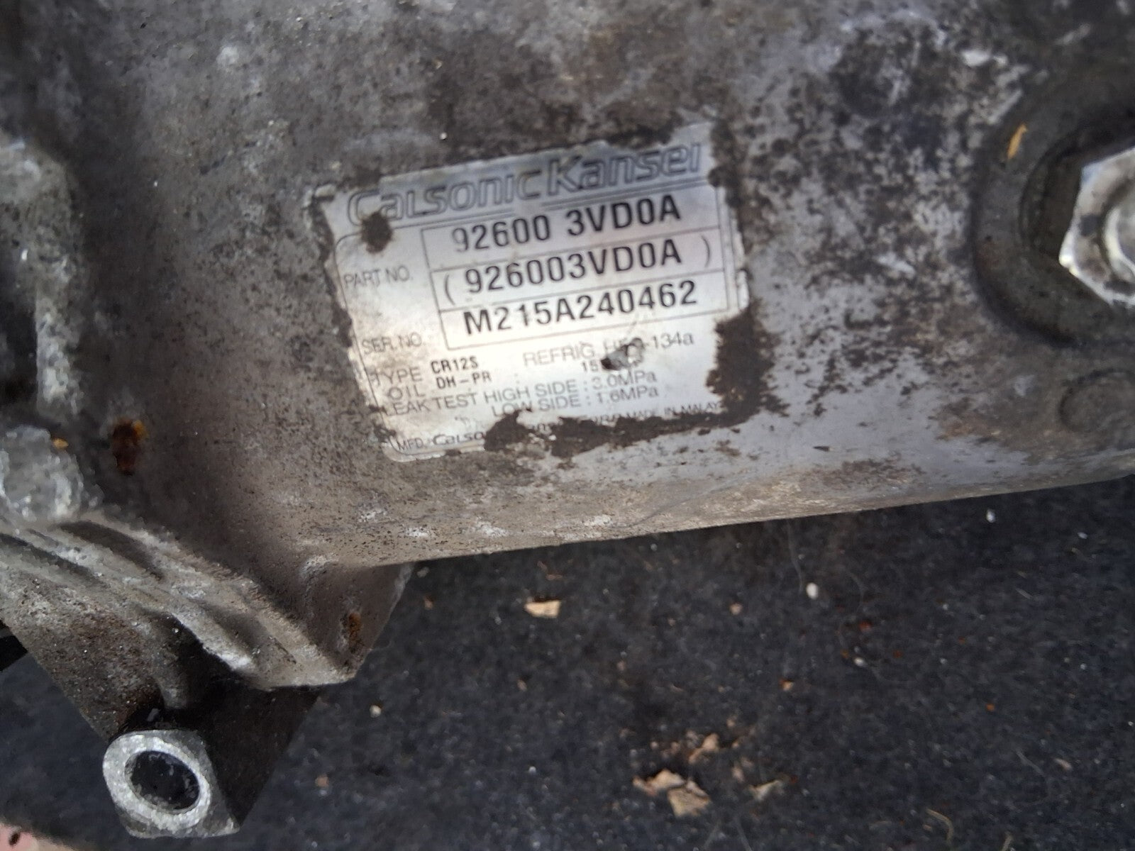 2008 MITSUBISHI OUTLANDER 2.2 DIESEL  A/C AIR COMPRESSOR PUMP 926003VD0A