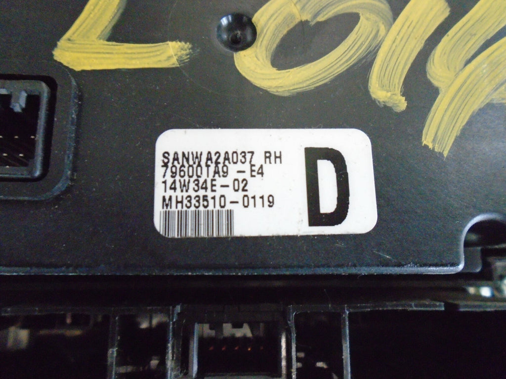 HONDA CIVIC 2014 MK9 HEATER CONTROL SWITCH PANEL 79600TA9E4