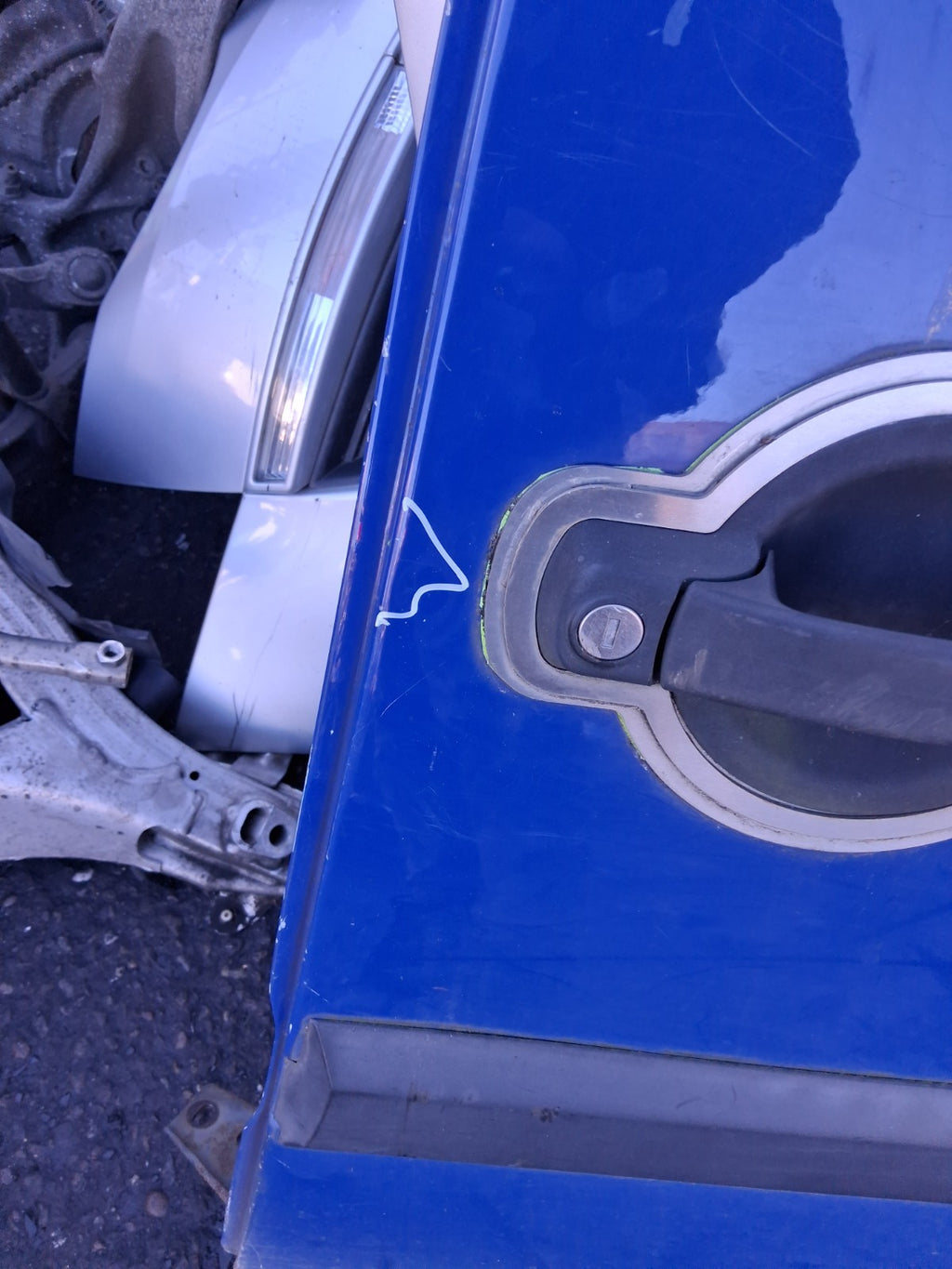 2010 FIAT DOBLO MK1 NS PASSENGERR SIDE LEFT COMPLETE SLIDING DOOR BLUE