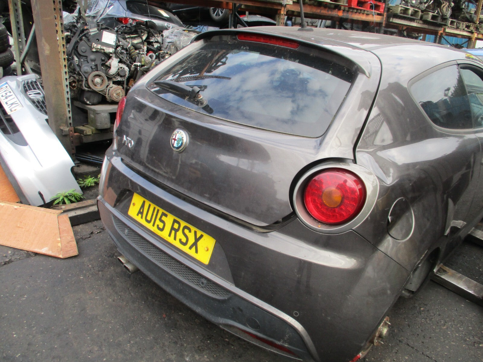 2015 ALFA ROMEO MITO 3 DOOR NS PASSENGER SIDE BARE DOOR GREY