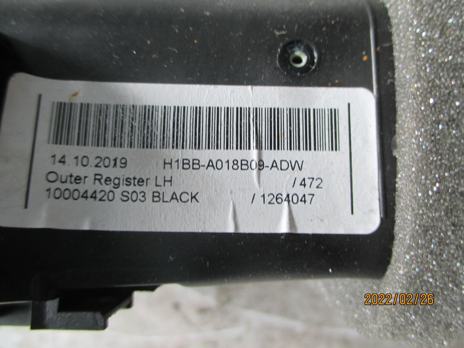 FORD FIESTA 2019 MK8 NSF FRONT PASSENGER SIDE AIR VENT H1BBA018B09