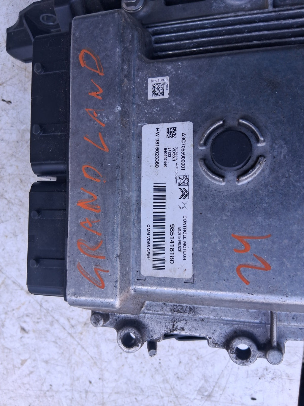 2024 VAUXHALL GRANDLAND 1.2 PETROL ECU ENGINE CONTROL UNIT 9851418180