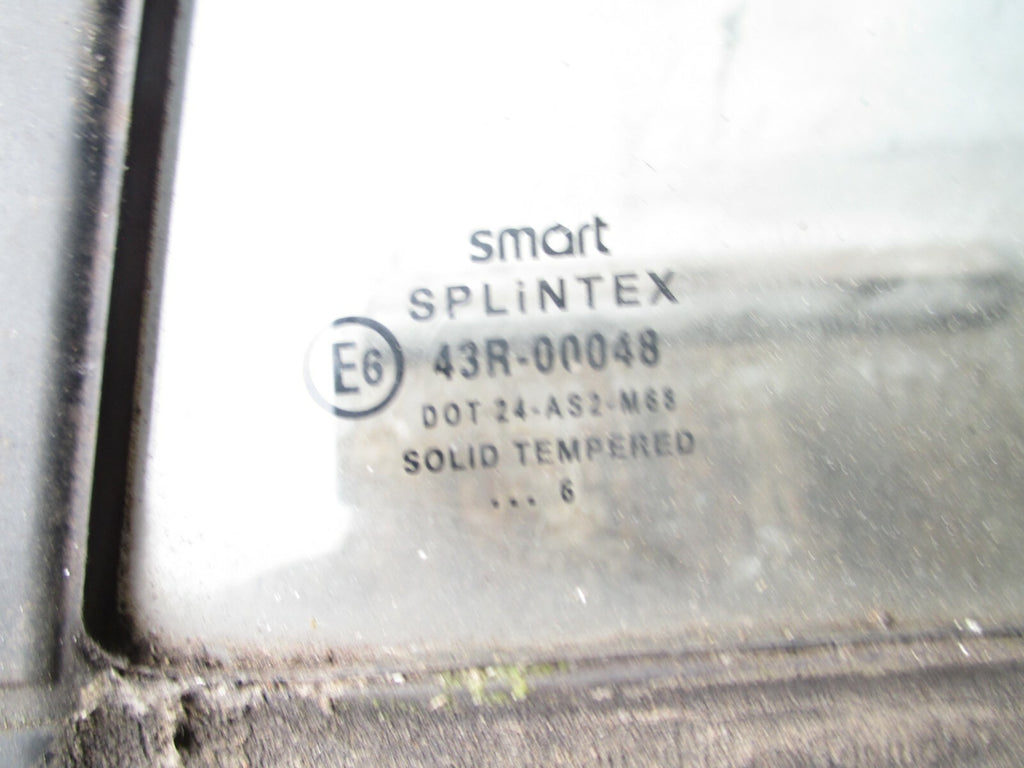 SMART CAR FORTWO COUPE 2006 NS PASSENGER SIDE DOOR QUARTER GLASS