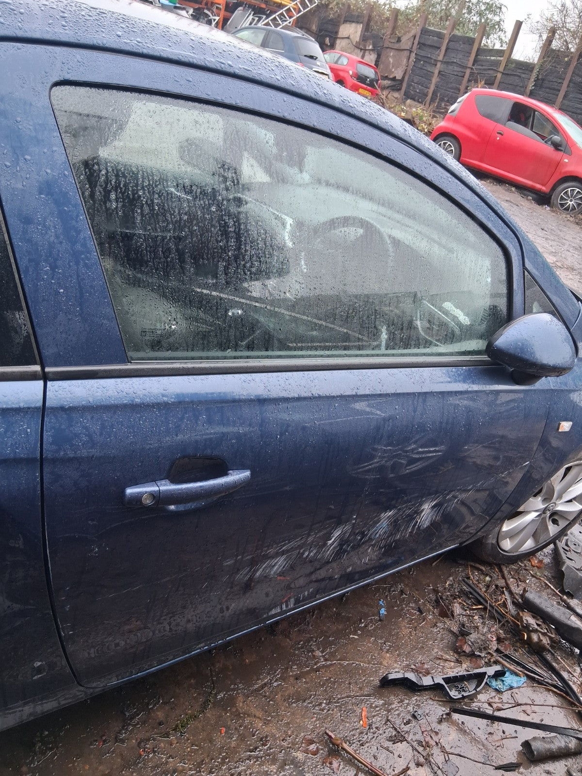 2017 VAUXHALL CORSA E OSF DRIVER SIDE FRONT RIGHT BARE DOOR DARK SEA BLUE Z22W