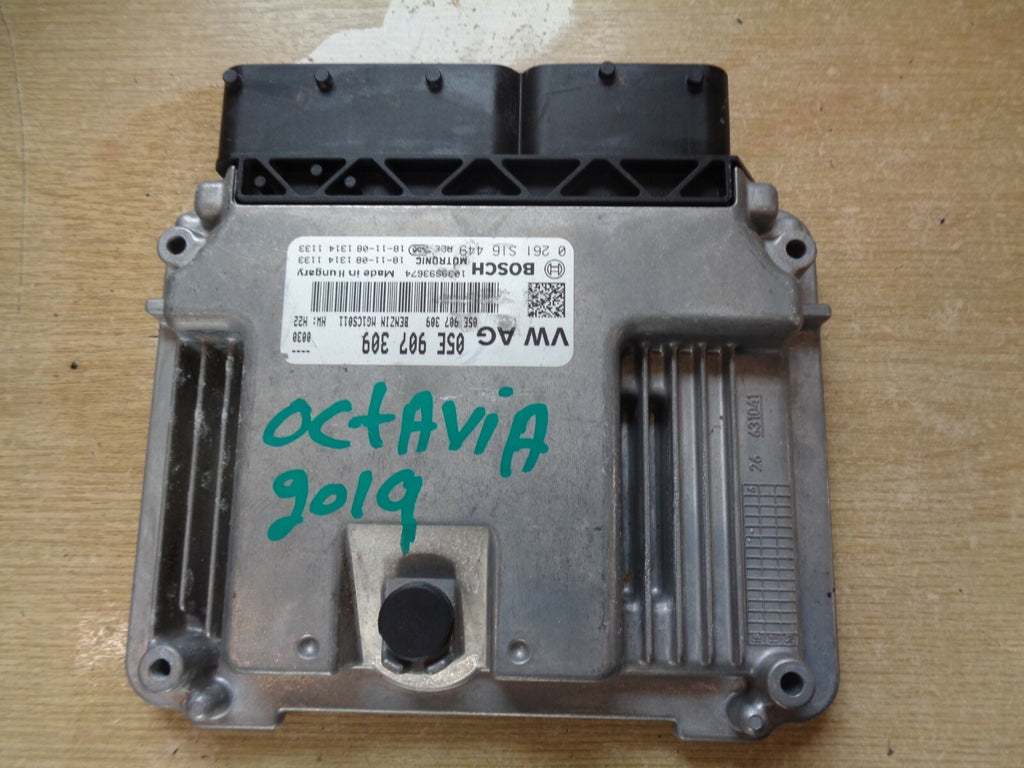 SKODA OCTAVIA 2019 ECU ENGINE CONTROL UNIT 05E907309