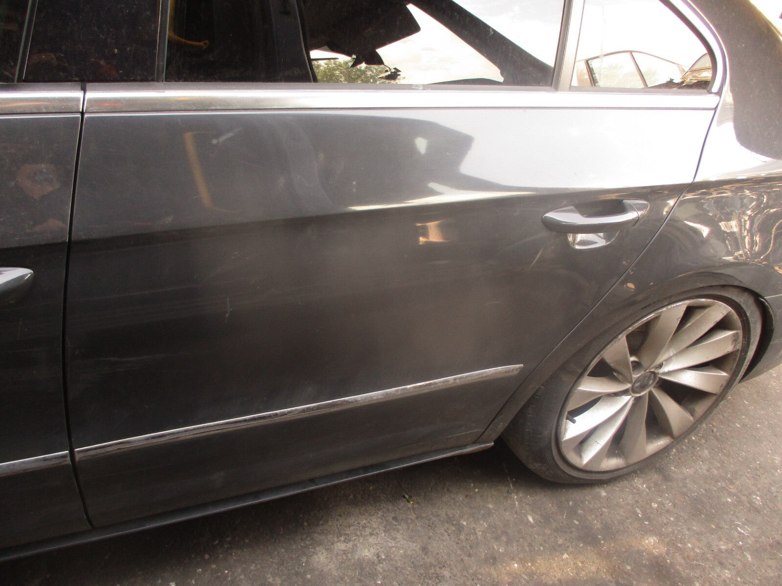 2012 VOLKSWAGEN PASSAT CC NSR PASSENGER SIDE REAR LEFT COMPLETE DOOR GREY LI7F