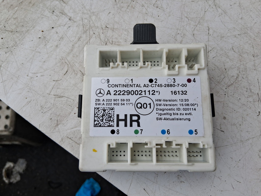 2017 MERCEDES BENZ C CLASS W205 DOOR CONTROL MODULE A2229002112