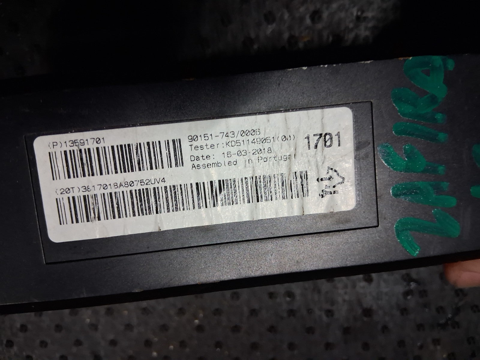 2018 VAUXHALL ZAFIRA C HEATER CONTROL MODULE 13591701